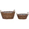 vidaXL Cesta de Plantador 2 pcs Castanho Rattan Lacak