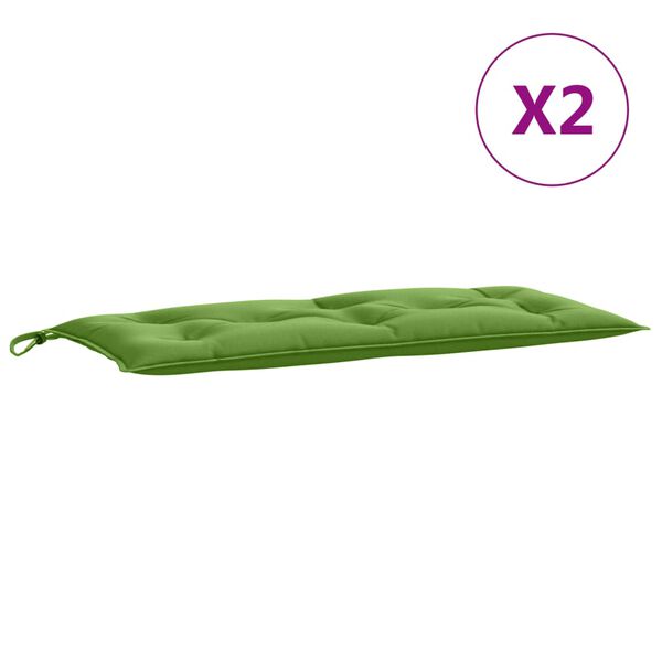 vidaXL Almofadões banco jardim 2pcs 100x50x7cm mesclado tecido verde