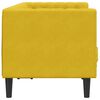 vidaXL Sof&aacute; chesterfield com rolos 2 lugares veludo amarelo