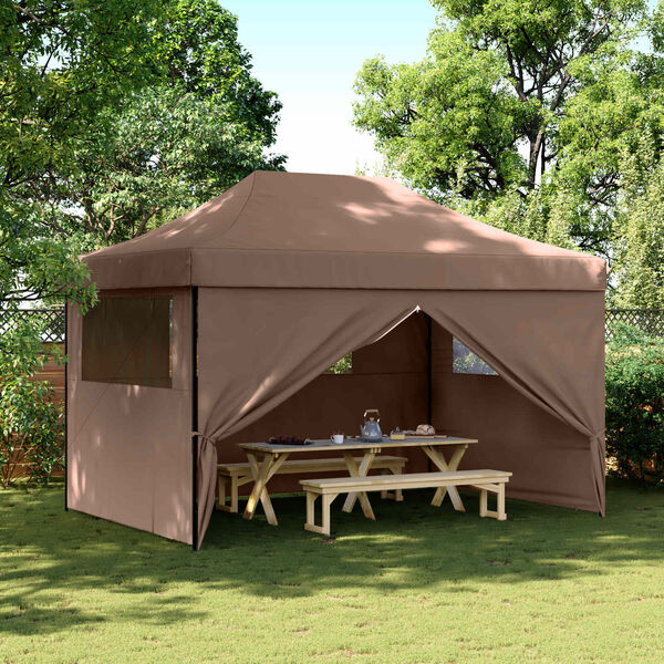 vidaXL Tenda de Festa Castanho 279 x 410 x 315 cm Tecido Oxford