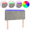 vidaXL Cabeceira de cama c/ luzes LED veludo 80x5x78/88 cm cinza-claro
