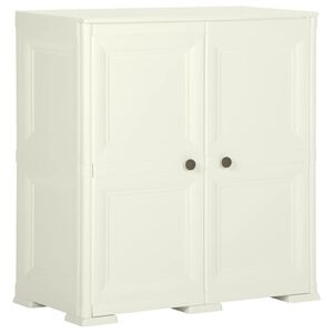 vidaXL Arm&aacute;rio de pl&aacute;stico 79x43x85,5cm design de madeira cor baunilha