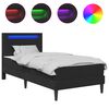 vidaXL Estrutura da Cama Preto 90 x 190 cm Couro Sint&eacute;tico