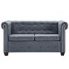 vidaXL Conjunto sof&aacute;s chesterfield camur&ccedil;a artificial cinzento