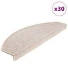 vidaXL Tapetes de escada 30 pe&ccedil;as 65x24x4 cm cinza-claro semicircular grande