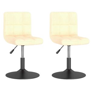 vidaXL Cadeiras de jantar girat&oacute;rias 2 pcs veludo cor creme