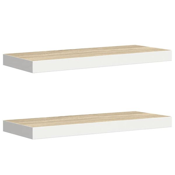 vidaXL Prateleiras parede 2 pcs 60x23,5x3,8 cm MDF carvalho e branco
