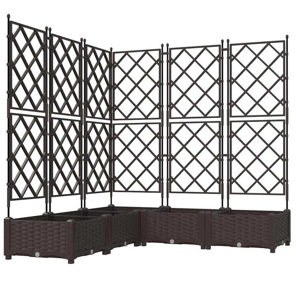 vidaXL Vaso de Jardim 5 pcs Castanho 120 x 120 x 125,5 cm A&ccedil;o