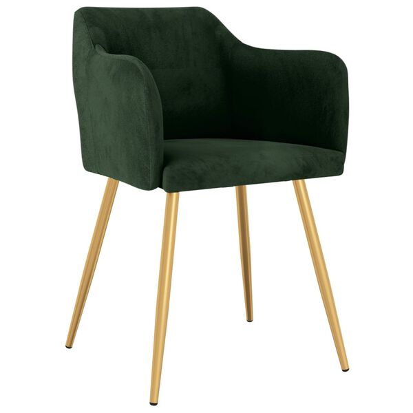 vidaXL Cadeiras de jantar 6 pcs veludo verde-escuro