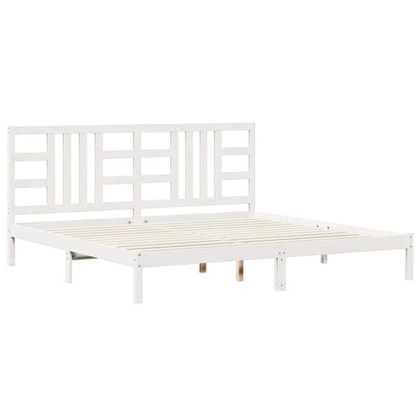 vidaXL Estrutura de cama 200x200 cm madeira maciça branco