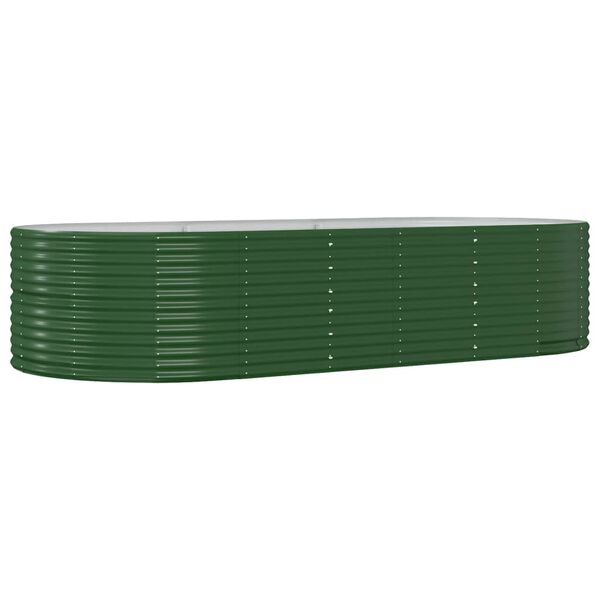 vidaXL Canteiro elevado jardim 291x140x68 cm a&ccedil;o galvanizado verde