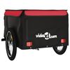 vidaXL Reboque para bicicleta 45 kg ferro preto e vermelho
