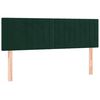 vidaXL Cama box spring c/ colch&atilde;o/LED 140x200 cm veludo verde-escuro