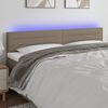 vidaXL Cabeceira cama luzes LED tecido 160x5x78/88cm cinza-acastanhado