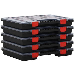 vidaXL Caixas de arruma&ccedil;&atilde;o 5 pcs polipropileno 40x30x5 cm