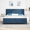 vidaXL Cama Box com colch&atilde;o com cabeceira Azul 200 x 200 cm tecido