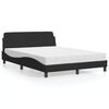 vidaXL Cama com colch&atilde;o Dover 140x190 cm veludo preto