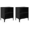 vidaXL Arm&aacute;rio de Cabeceira 2 pcs Carvalho Preto 40 x 30 x 50 cm