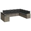 vidaXL 10 pcs conjunto sof&aacute;s de jardim c/ almofad&otilde;es vime PE cinzento