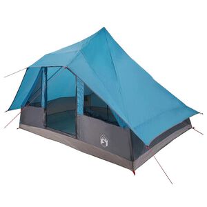 vidaXL Barraca Tipi com telhado Azul 364 x 281 x 257 cm tafet&aacute;