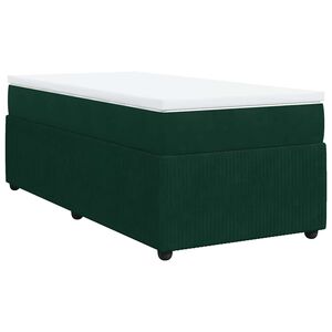vidaXL Cama com molas/colch&atilde;o 90x190 cm veludo verde-escuro