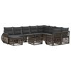 vidaXL Conjunto de Sof&aacute; de Jardim 11 unid. Cinzento vime PE