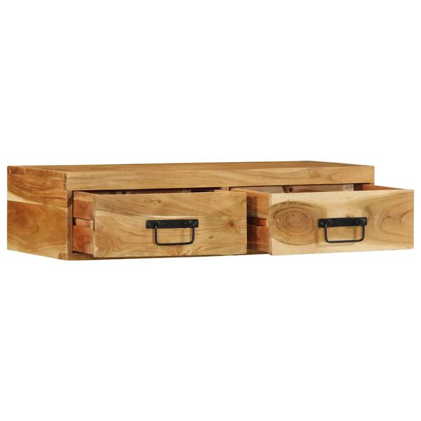 vidaXL Arm&aacute;rio de TV para parede 80x30x19 cm madeira ac&aacute;cia maci&ccedil;a