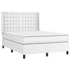 vidaXL Cama com molas/colch&atilde;o 140x190 cm couro artificial branco
