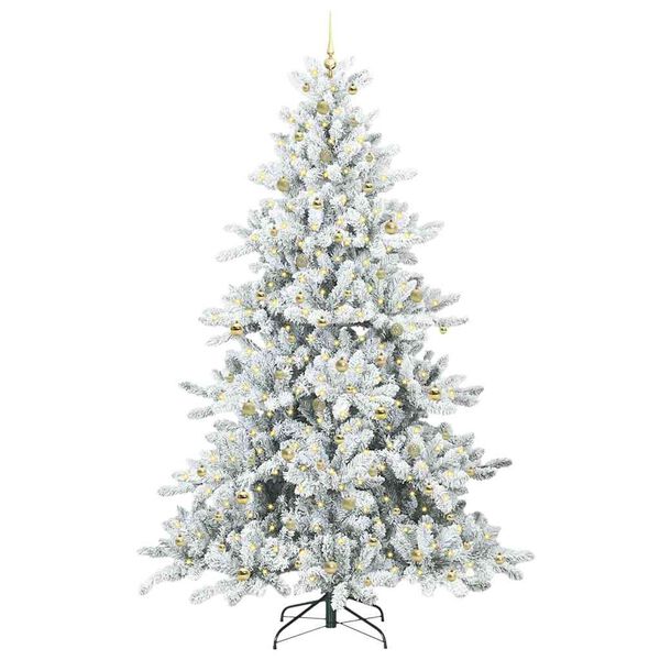 vidaXL &Aacute;rvore de Natal Articulada Artificial Branco 240 cm PVC e A&ccedil;o