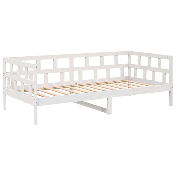 vidaXL Sof&aacute;-cama 90x190 cm madeira de pinho maci&ccedil;a branco