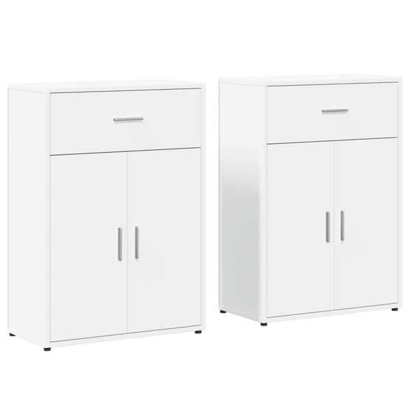 vidaXL Aparadores 2 pcs 60x30x84 cm derivados de madeira branco
