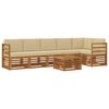 vidaXL Conjunto de Sof&aacute; Sectional com almofada 7 pcs Natural e Bege