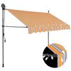 vidaXL Toldo retr&aacute;til manual com LED 250 cm amarelo e azul