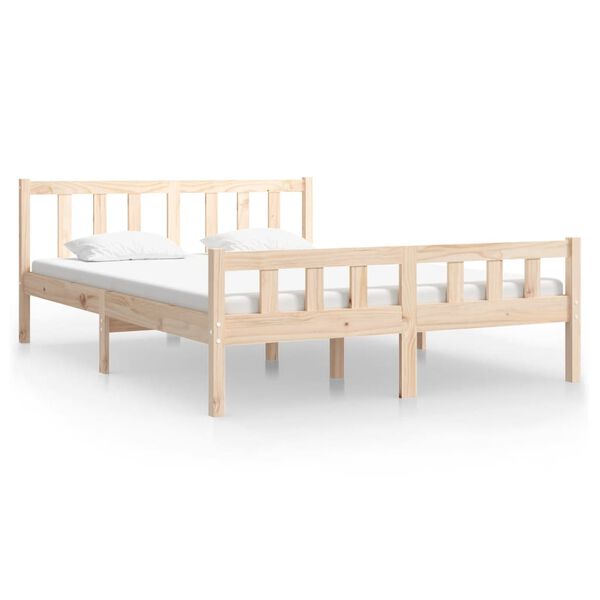 vidaXL Estrutura de cama pequena casal 120x190 cm pinho maci&ccedil;o