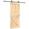 vidaXL Porta Deslizante Natural e Preto 85 x 210 cm