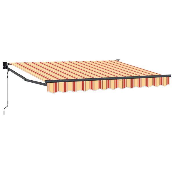 vidaXL Toldo Retr&aacute;til El&eacute;trico Amarelo, Laranja e Branco 3,5 x 2 m