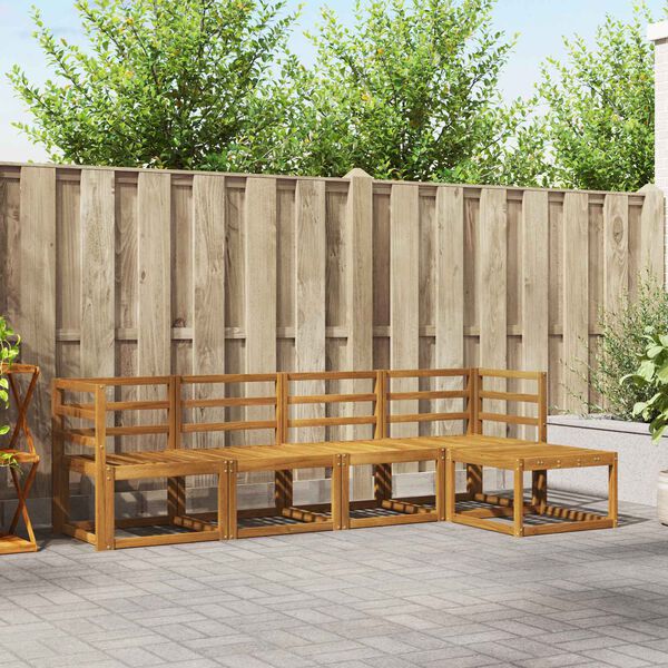 vidaXL Conjunto de Sof&aacute;s para Exterior 5 pcs Natural