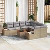 vidaXL Conjunto de Sofá de Jardim 9 pcs Bege Rattan Sintético
