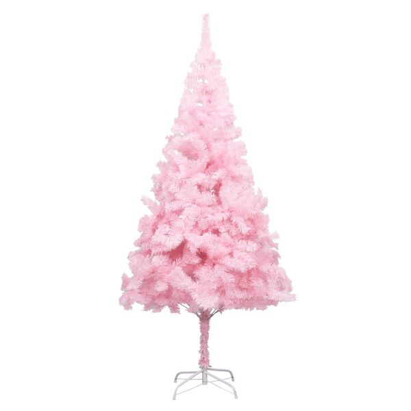 vidaXL Árvore Natal artificial pré-iluminada c/ bolas PVC rosa