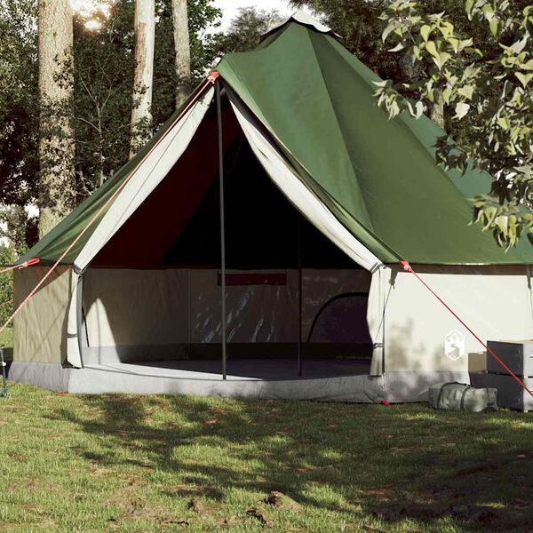 vidaXL Tenda familiar tipi para 10 pessoas impermeável verde