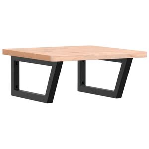 vidaXL Prateleira de parede p/ lavatório aço/madeira de faia maciça