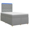 vidaXL Cama box spring com colch&atilde;o Cinzento-claro 120 x 190 cm Tecido