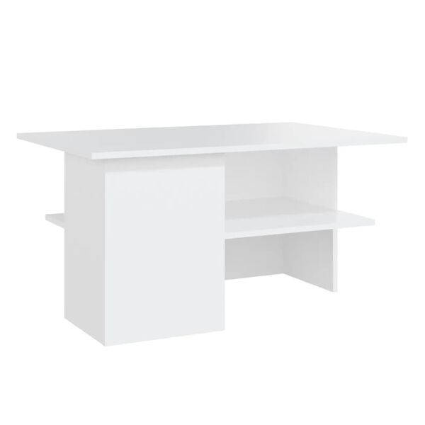 vidaXL Mesa de centro 90x60x46,5 cm contraplacado branco