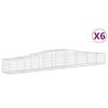 vidaXL Cestos gabi&atilde;o arqueados 6 pcs 400x50x40/60 cm ferro galvanizado