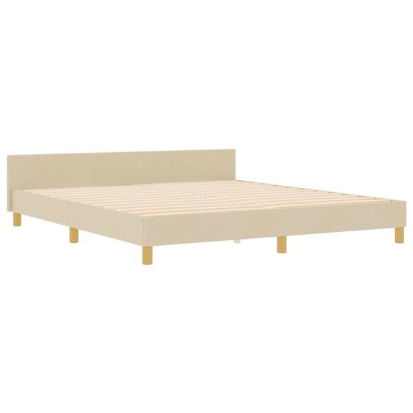 vidaXL Estrutura da Cama com cabeceira Creme 180 x 200 cm tecido