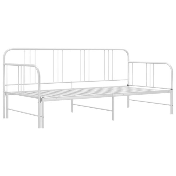 vidaXL Estrutura sof&aacute;-cama de puxar 90x200 cm metal branco