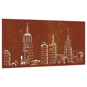 vidaXL Decora&ccedil;&atilde;o p/muro jardim 105x55cm a&ccedil;o corten design arranha-c&eacute;us
