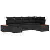 vidaXL Conjunto de Sof&aacute; de Jardim Preto vime PE