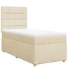 vidaXL Cama com molas/colch&atilde;o 90x200 cm tecido cor cr&egrave;me