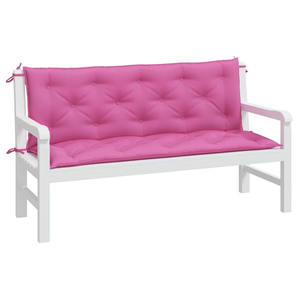 vidaXL Almofadões p/ banco de jardim 2 pcs 150x50x7 cm tecido rosa